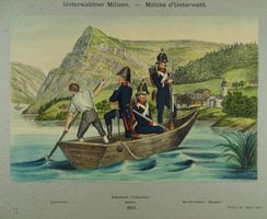 UNTERWADNER MILIZEN LITHOGRAPHIE UM 1890