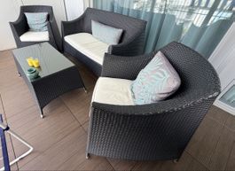 Lounge-Set Polyrattan – 4-teilig – Möbel Pfister