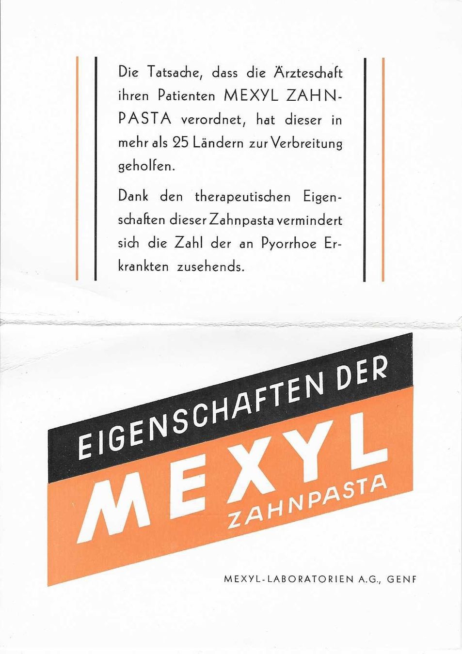 Bücher: Mexyl Zahnpasta Werbung 1945 – Gebraucht aus Flims - Dorf von Stagediver 1