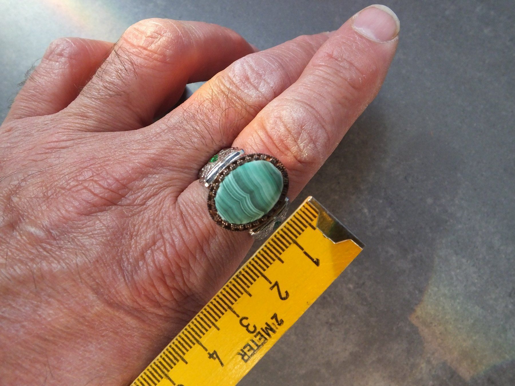 Anelli: Herrenring mit Echtem Malachite Stein – Nuovo (secondo la descrizione) da Unterentfelden venduto da l654321a 6