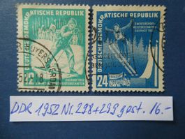 DDR 1952 Nr. 298+299 gestempelt