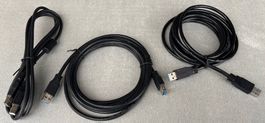 3× USB‑Kabel – USB‑A/USB‑B & USB‑3.0‑Verlängerungen