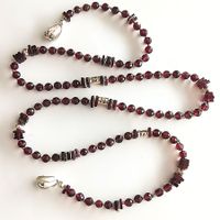 Zierliche Granat-Halskette Wickelarmband Unikat Silber
