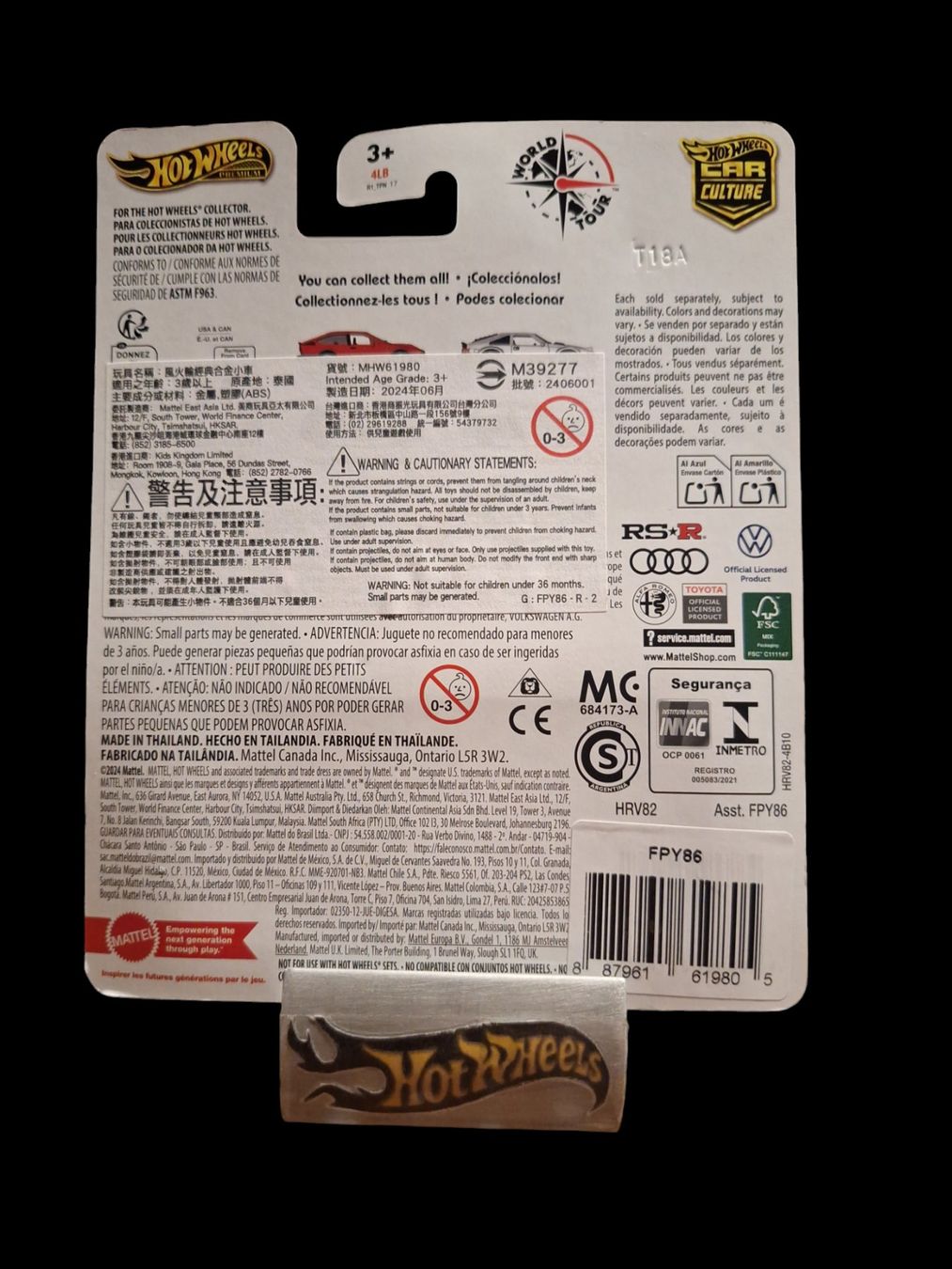 Hot Wheels 1/64 – Audi S4 Quattro #5/5 – Série World Tour 2024 – Neuf