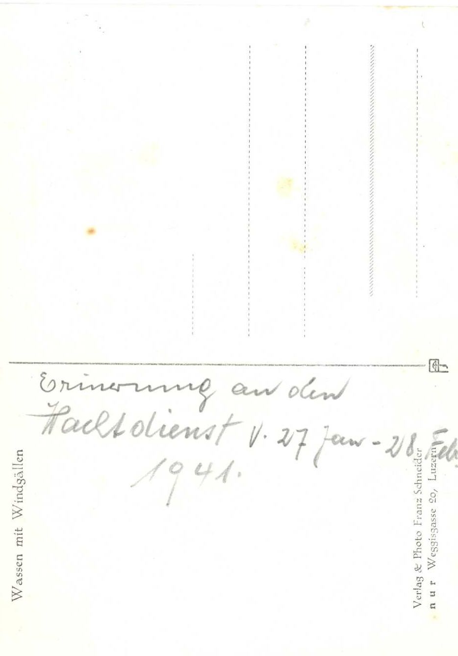 Cartoline postali: Wassen mit Windgällen 1941 Dorfansicht – Usato da Dallenwil venduto da montem63 1