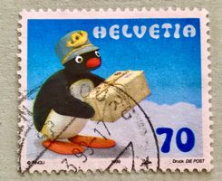 Nr.987 mit Stempel Klein Pingu als Postbote 1999