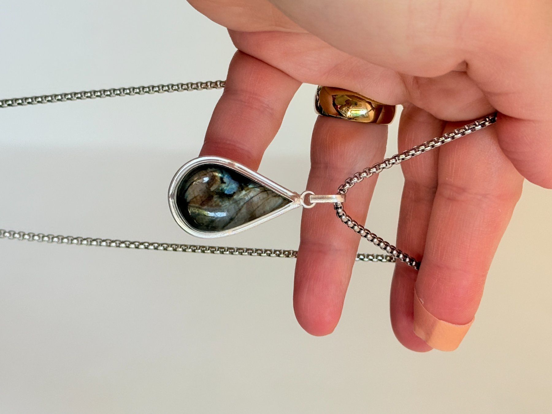 Ketten: Collier Labradorite , forme de goutte ✨... – Neu und originalverpackt aus Genève von AWWA 3