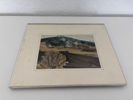 Magnifique aquarelle originale François Gay - Valais -Arbaz