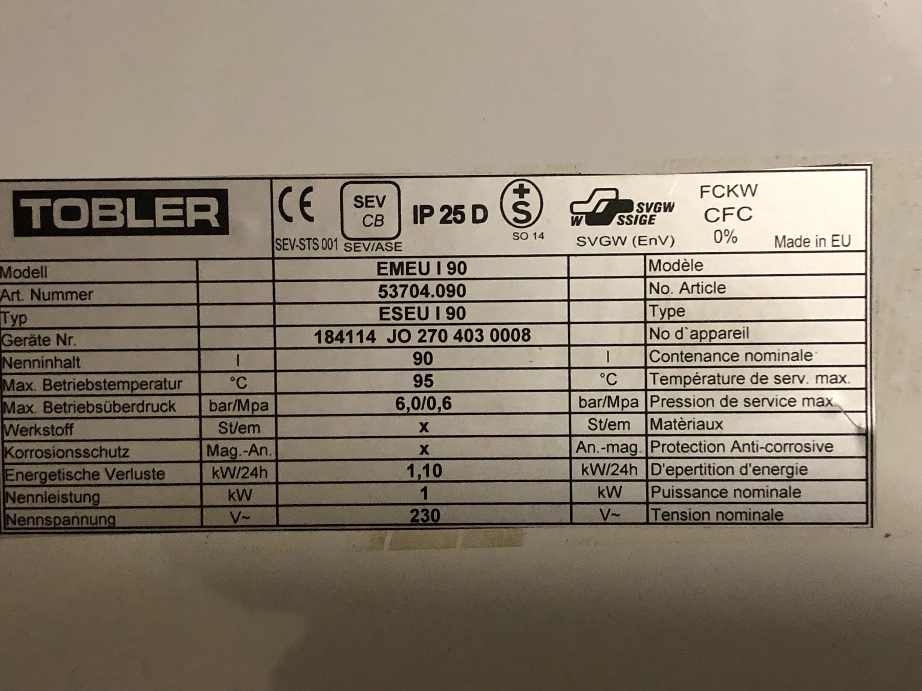 Sanitari: Warmwasserboiler – Nuovo (secondo la descrizione) da Villnachern venduto da Crypto0 1