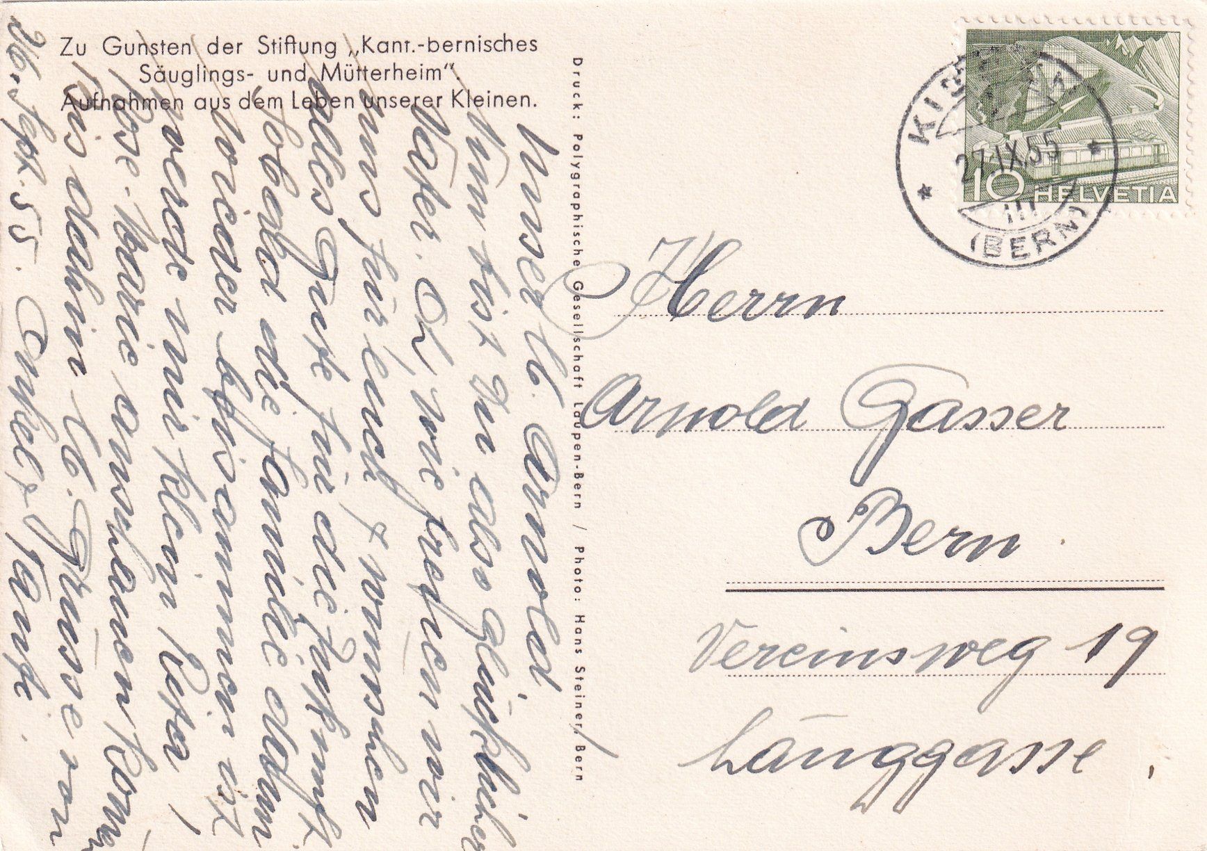 Cartoline postali: Kleinkind /mp – Usato da Hombrechtikon venduto da Rudolf07 1
