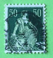 Helvetia mit Schwert  mit Stempel    