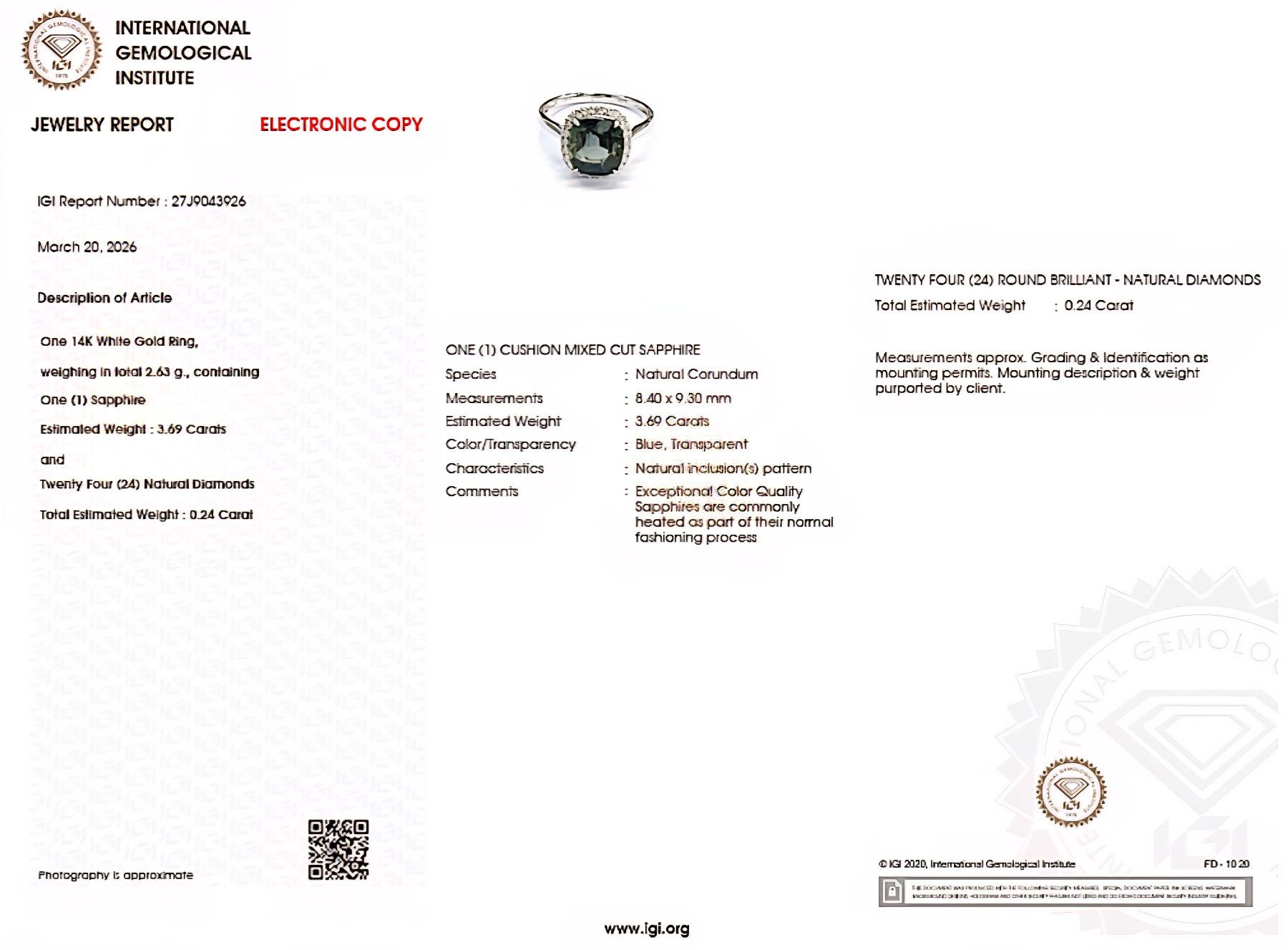 Anelli: 3.69ct Saphir Ring 14k Weissgold – Nuovo e nell'imballaggio originale da Illnau venduto da Juwelier_Mahler_GmbH 4