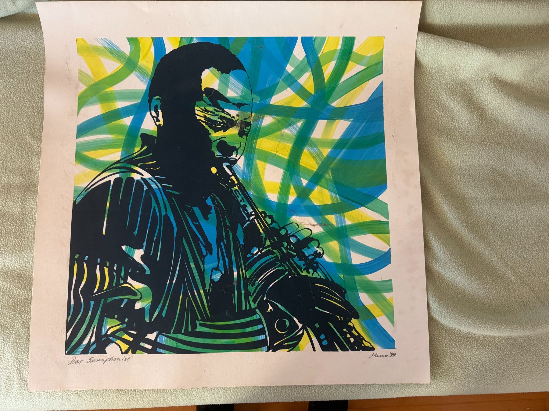 Foto & Immagini: Mino der Saxophonist orig. Bild TOP – Nuovo (secondo la descrizione) da Gockhausen venduto da Aston