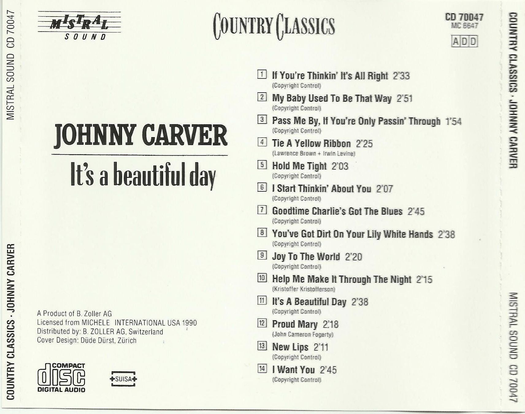CD: Johnny Carver CD It's A Beautiful Day – Usato da St. Margarethen TG venduto da ursk10 1