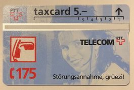 taxcard 5.-  /  Telecom - Störungsannahme, grüezi!