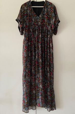 IKKS Longue robe fluide imprimé floral 40 portée COMME NEUVE