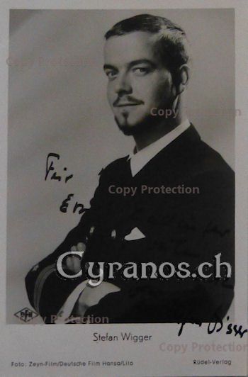 Autografi: Stefan Wigger (1932-2013) Schauspieler - Autogramm – Usato da Dietikon venduto da cyranos1