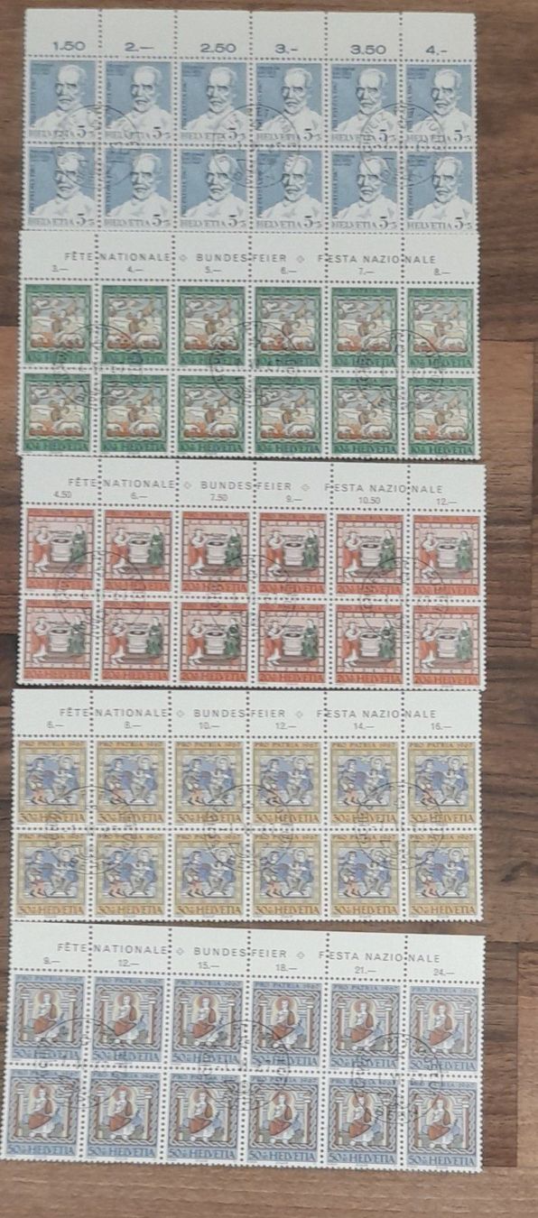 Tutti i francobolli: 10er Blocks 1967 b133-b137 – Usato da Balgach venduto da SIMEON27