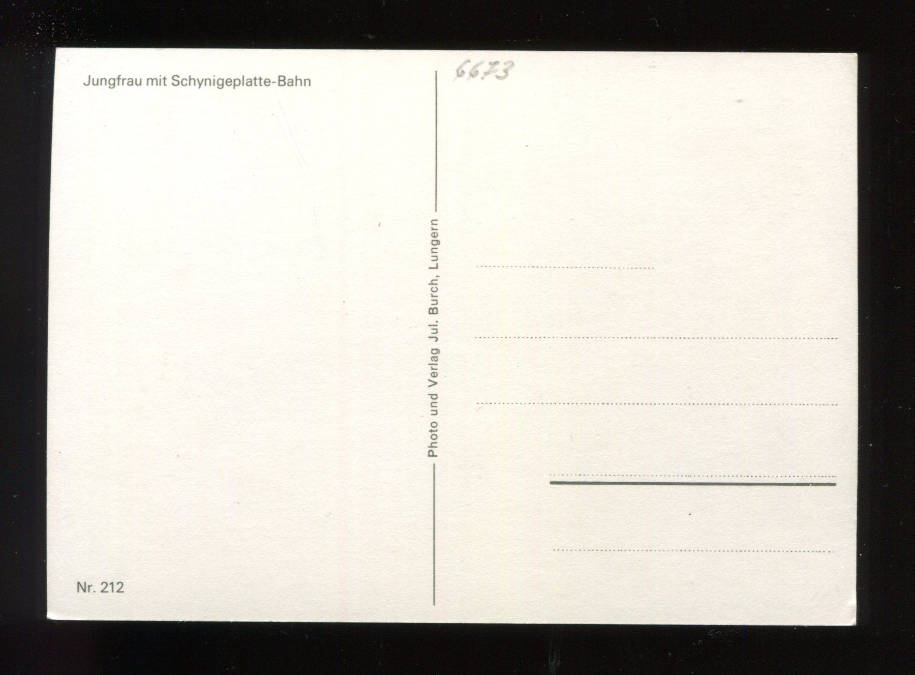 Cartoline postali: Schynigeplatte-Bahn, Jungfrau – Usato da Aarau venduto da Elmaar41 1