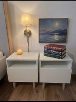 2 Nachttische Weiss mit Schublade und offener Ablage