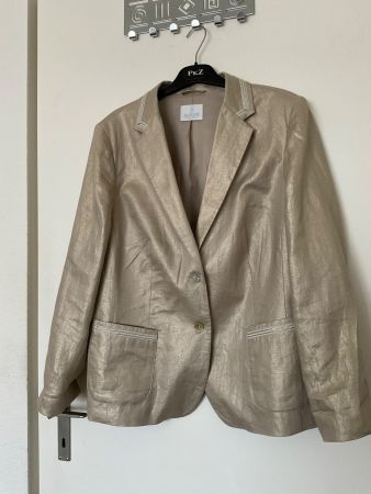 MADELEINE 100 % Leinen Blazer Jacke Gr 48/46 NWRT, goldig