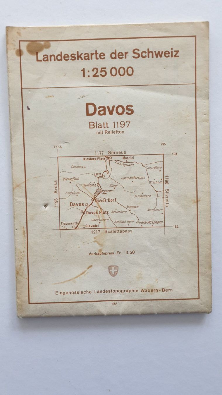 Cartine & Atlanti: Davos. 1:25'000. 1957. – Usato da Goldach venduto da armando_r
