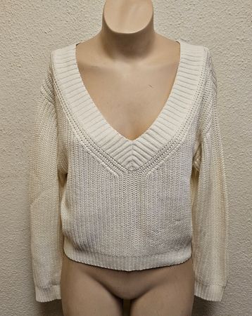 H&M Divided Strickpullover Damen – Gr. S – Creme – V-Ausschn
