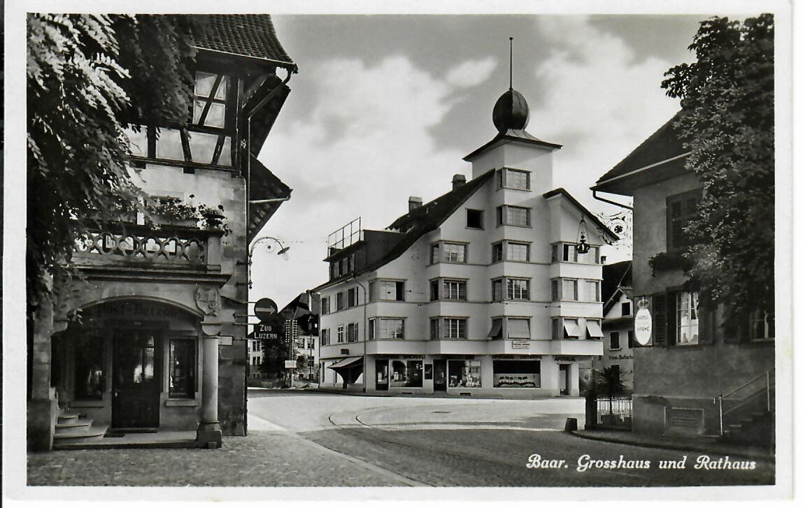 Cartoline postali: Baar Grosshaus und Rathaus – Usato da Hochdorf venduto da Ziegel-16