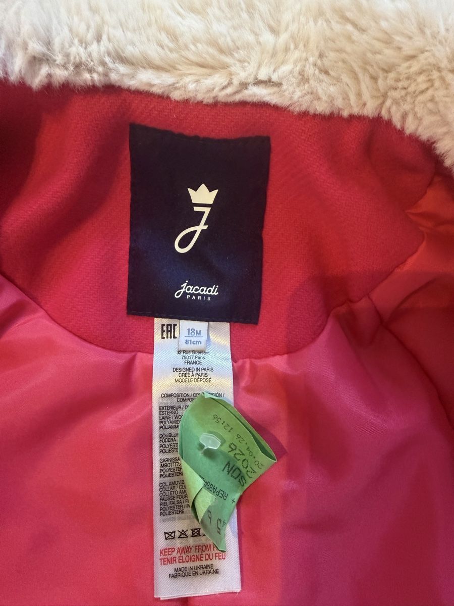 Jacadi Jacken & Mäntel: Jacadi Pink Coat with Fur Collar Size 18M  – Neu (gemäss Beschreibung) aus Dully von rev_l7jp 2