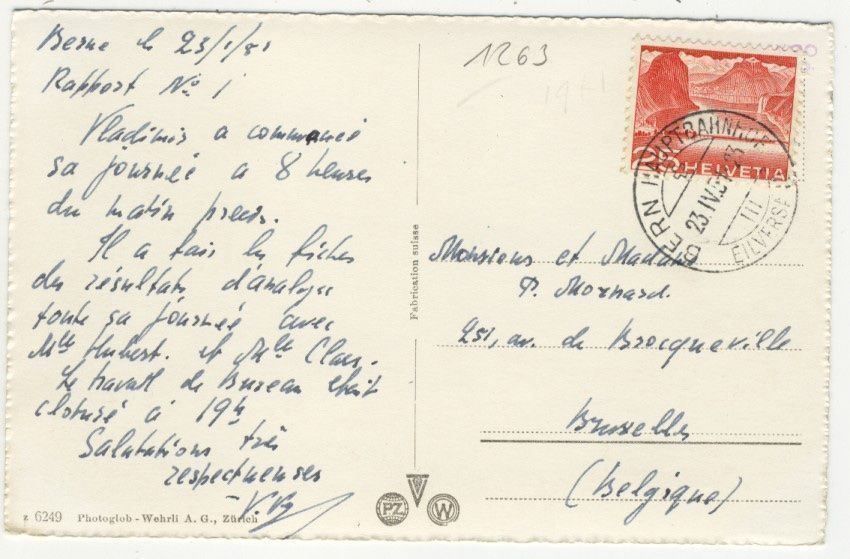 Cartoline postali: Bern Kramgasse Markt Oldtimer 1951 – Usato da Kirchberg BE venduto da Mgh 2