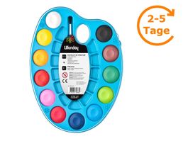 Wasserfarben auf Palette, 12 Farben