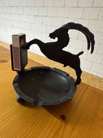 Alter Stammtisch Aschenbecher mit Steinbock Graubünden