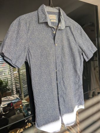 SØNDAG & SONS Kurzarmhemd Blau Floral Pattern – Grösse S