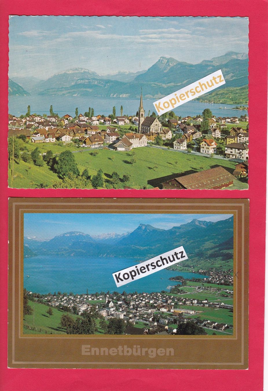 Cartoline postali: 2 Ansichtskarten Ennetbürgen – Usato da Oberhelfenschwil venduto da splugaverde