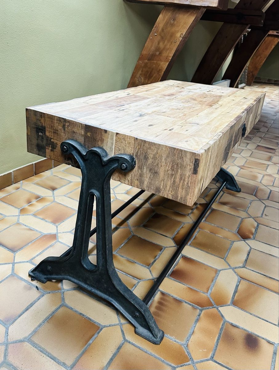 Tavoli: Unique Industrial Style Wooden  Table with Drawer – Usato da Vevey venduto da ledidream 2