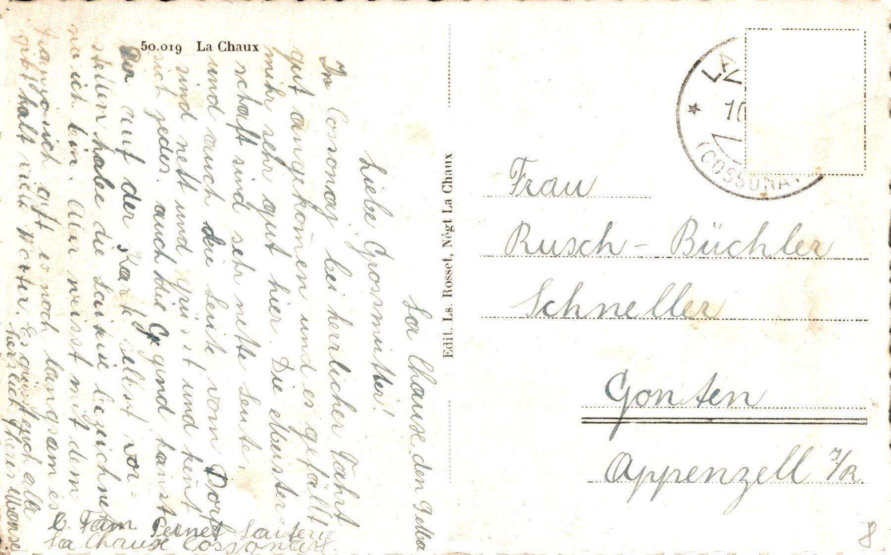 Cartoline postali: La Chaux (Cossonay) – Usato da Bronschhofen venduto da Astore 1