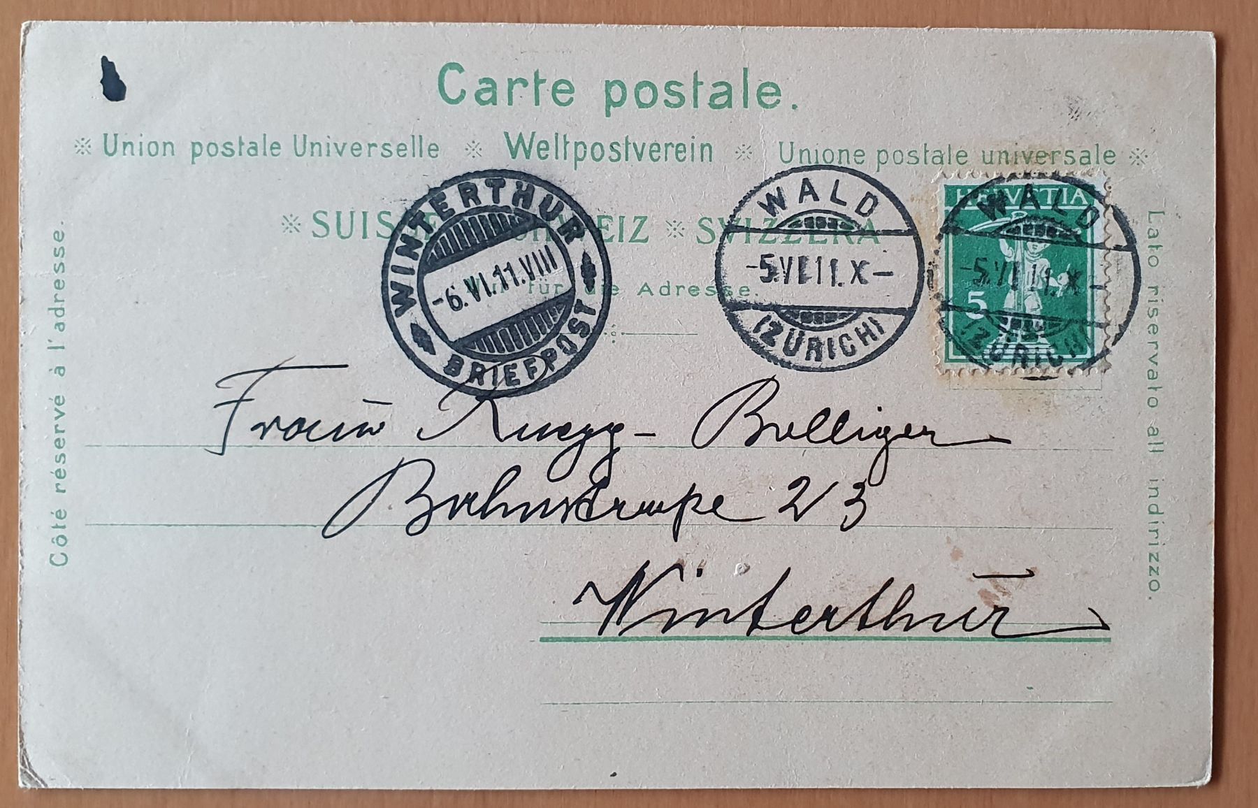 Ansichtskarten: Gruss aus Lauf bei Wald 1911 TOP – Gebraucht aus Kreuzlingen von Rschweiz1 1