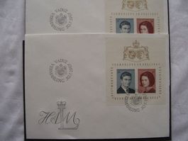 Briefmarkenblocks Liechtenstein, 2 FDC's