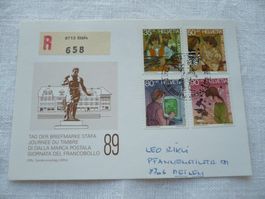 1989 Tag der Briefmarke, Stäfa, 1 Karte m. Satz ProJuventute