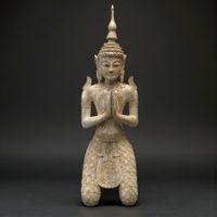 Großer Tempelwächter Thailand Holz Statue 117cm mytho. Engel