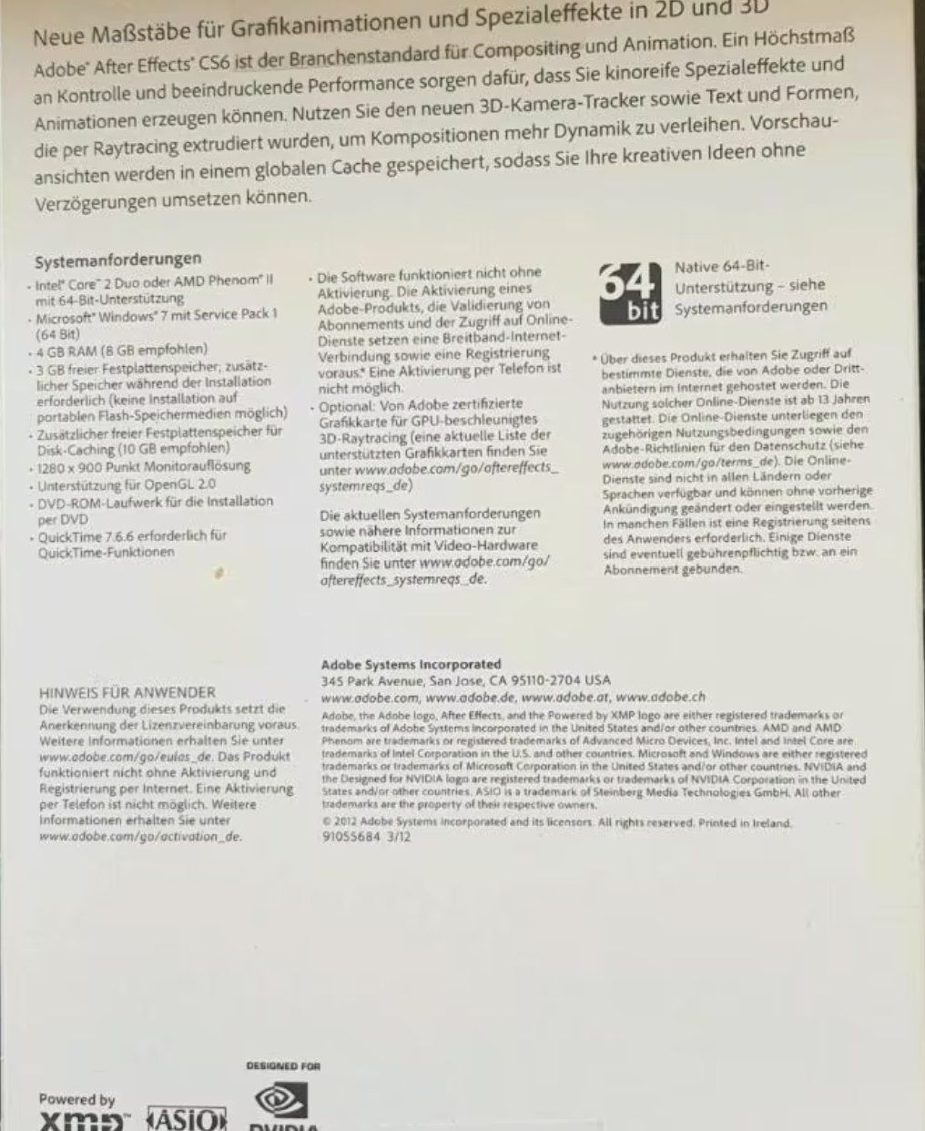 Adobe Software: Adobe CS6 After Effects - Windows BOX NEU – Nuovo e nell'imballaggio originale da Steinhausen venduto da jm-software-ch 1