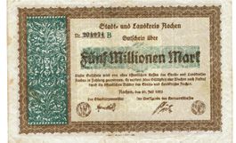 Aachen 5 Mil.Mark Serie B 20.07.1923 SS+-SS++