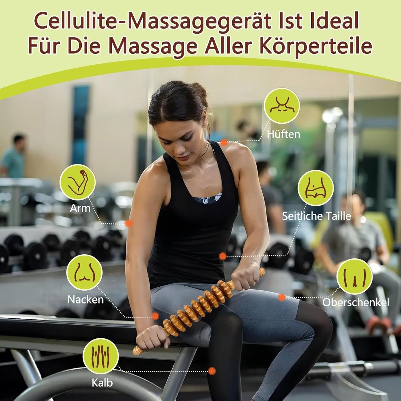 Dispositivi per massaggi: Faszienroll Holz Massageroller 9 Runden – Nuovo e nell'imballaggio originale da Geneve venduto da Titi2008 5