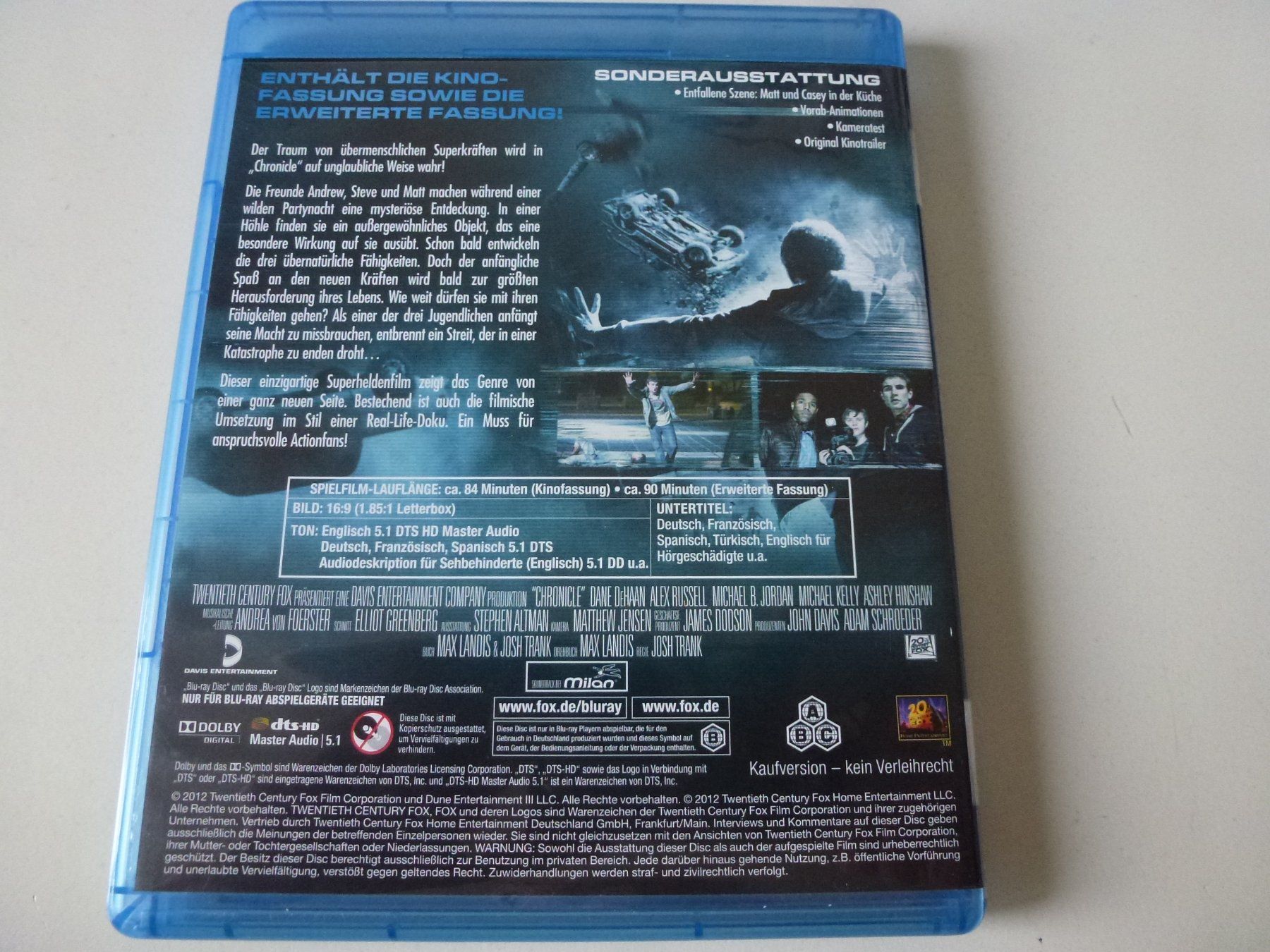 Tutti i DVDs: Chronicle (Blu-Ray) – Nuovo (secondo la descrizione) da Bern venduto da Frebo 1
