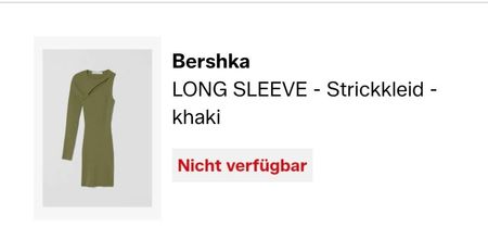 Bershka Strickkleid Long Sleeve Khaki Grösse M