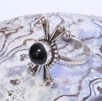 Silberring Onyx (Grösse verstellbar)