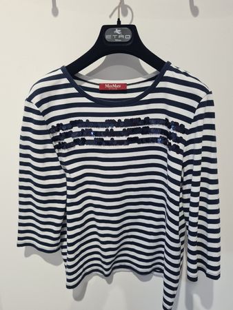 MaxMara Shirt, blau/weiss gestreift, Gr. M, neuwertig