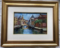 Max Canova (*1960) - Gemälde - Öl auf Holz - Venedig-Kanal