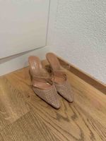 Zara Pantoletten mit Strass beige 37