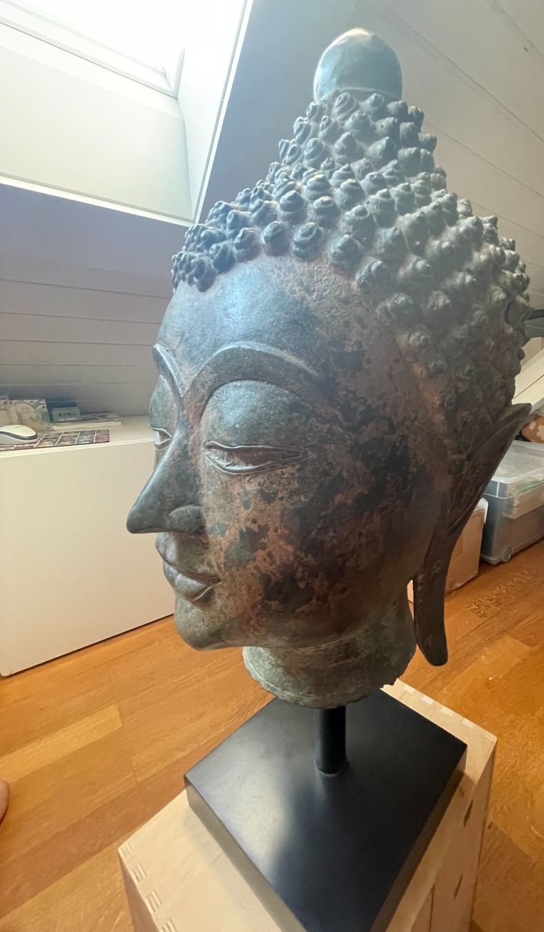Figuren: Buddha Kopf, Metall,  Höhe 55 cm – Gebraucht aus Aarau von Chicca2006 7